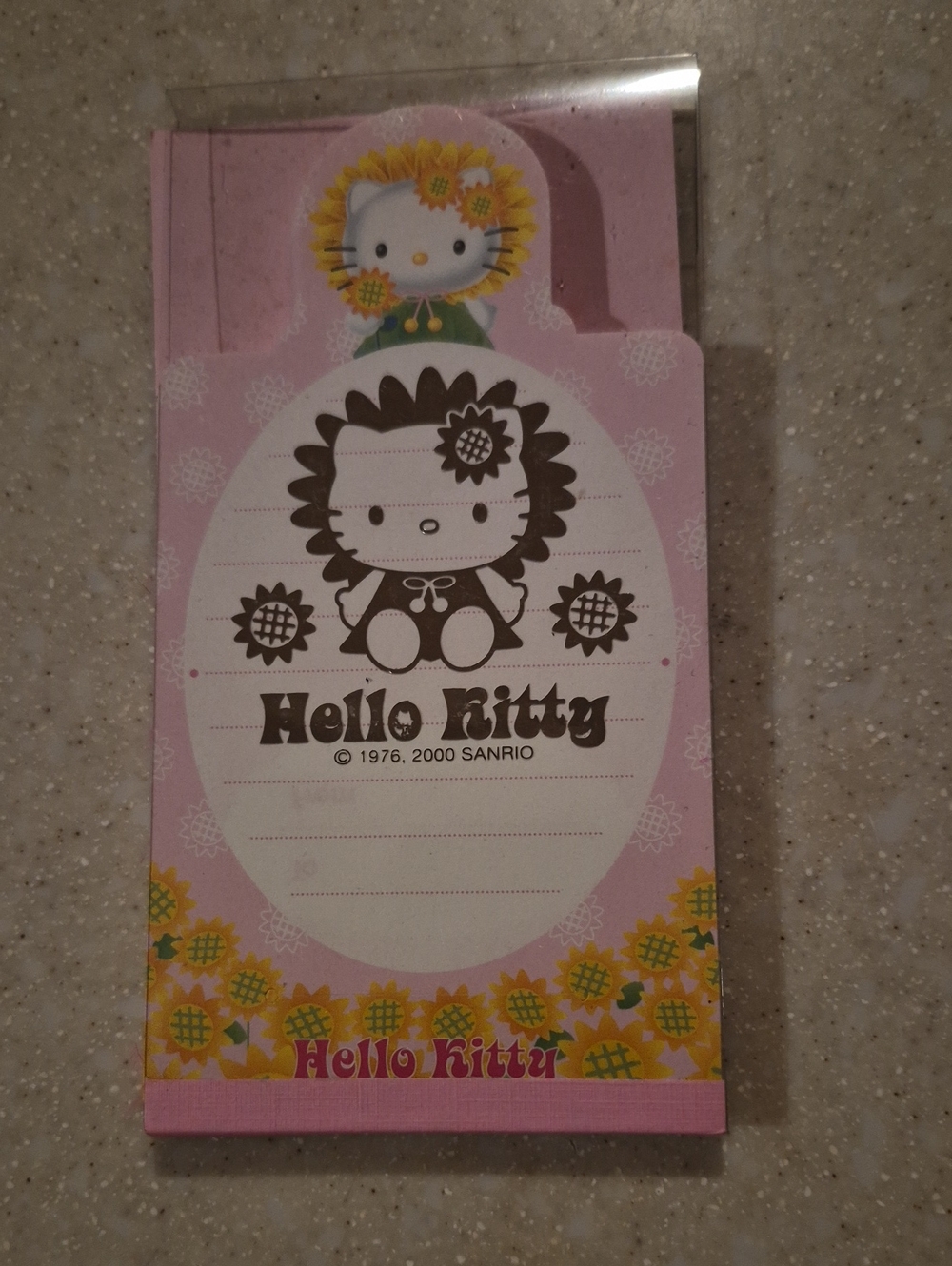 Sanrio Hello Kitty Pink and Yellow Sunflower Notepad Y2k 2000